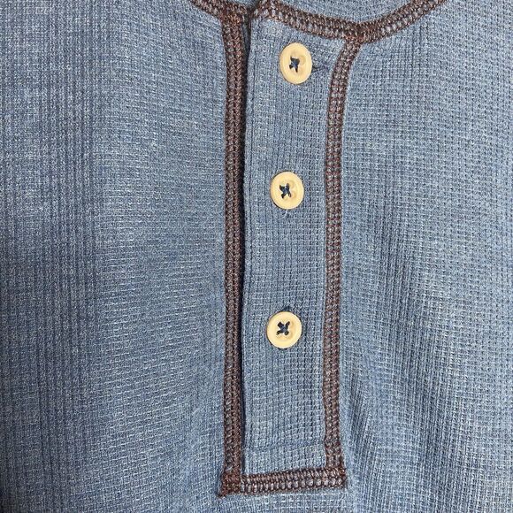Tommy Bahama Men’s Thermal Henley Sweatshirt Size L Blue Paradise Alley Buttons - Picture 5 of 9